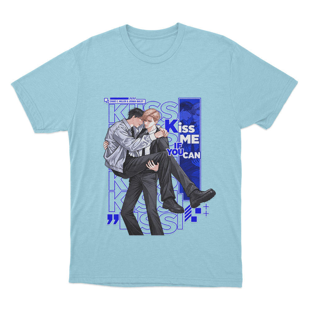 Kiss Me If You Can Chase And Joshua Couple Unisex T Shirt Sky Blue Kiss Me If You Can Chase And Joshua Couple Unisex T Shirt Sky Blue