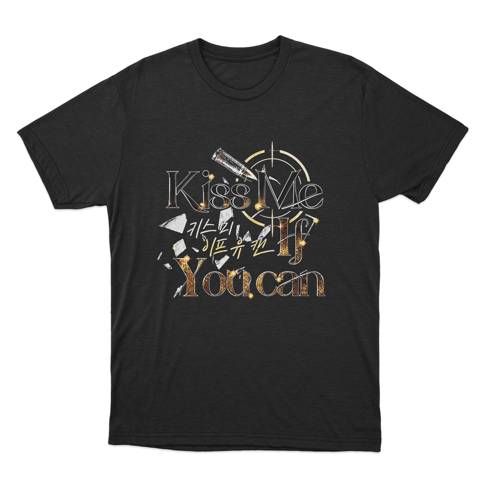 Kiss Me If You Can Golden Bullet Logo Unisex T Shirt Black Kiss Me If You Can Golden Bullet Logo Unisex T Shirt Black