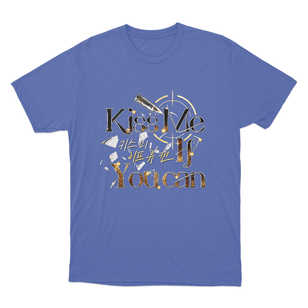 Kiss Me If You Can Golden Bullet Logo Unisex T Shirt Blue Kiss Me If You Can Golden Bullet Logo Unisex T Shirt Blue