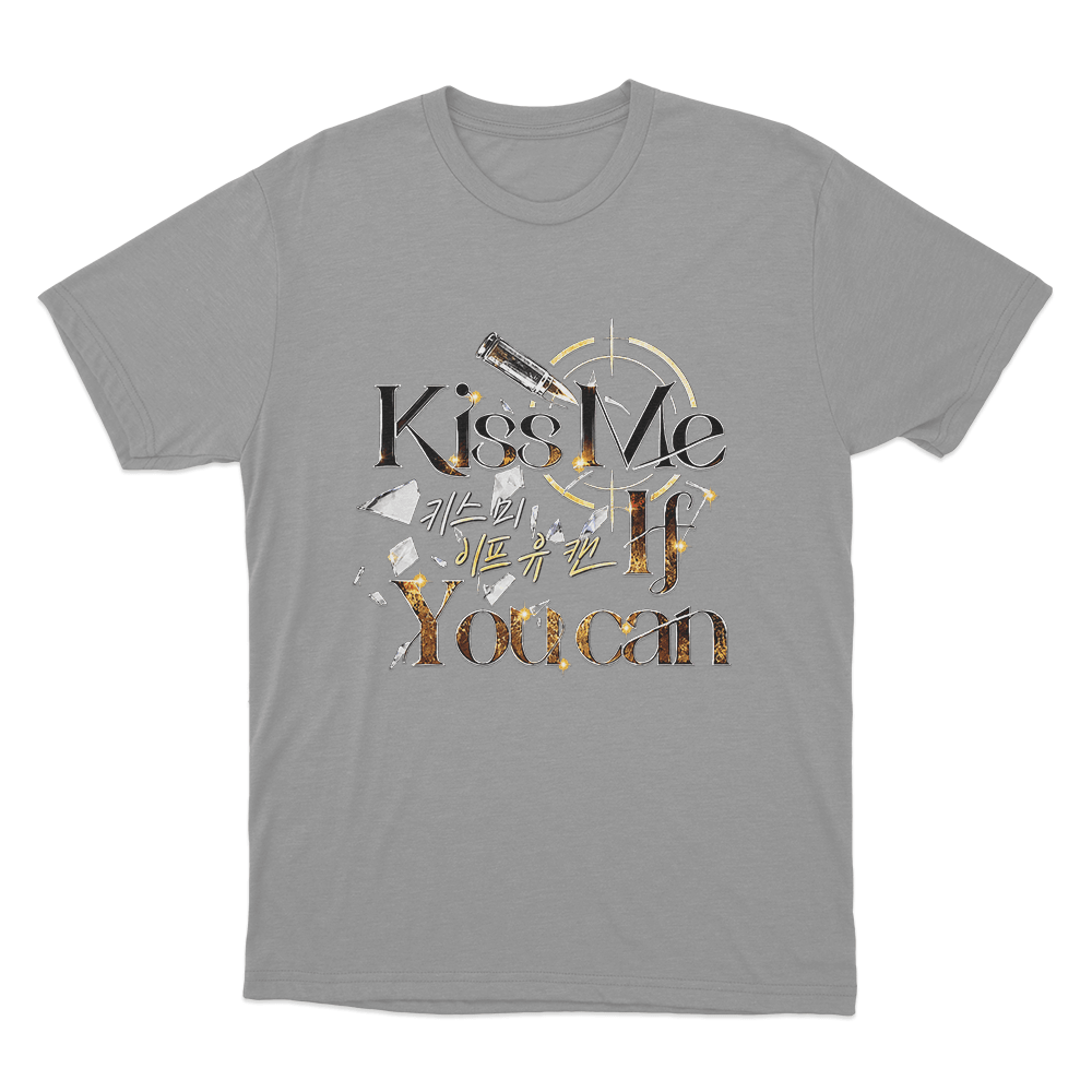 Kiss Me If You Can Golden Bullet Logo Unisex T Shirt Grey Kiss Me If You Can Golden Bullet Logo Unisex T Shirt Grey