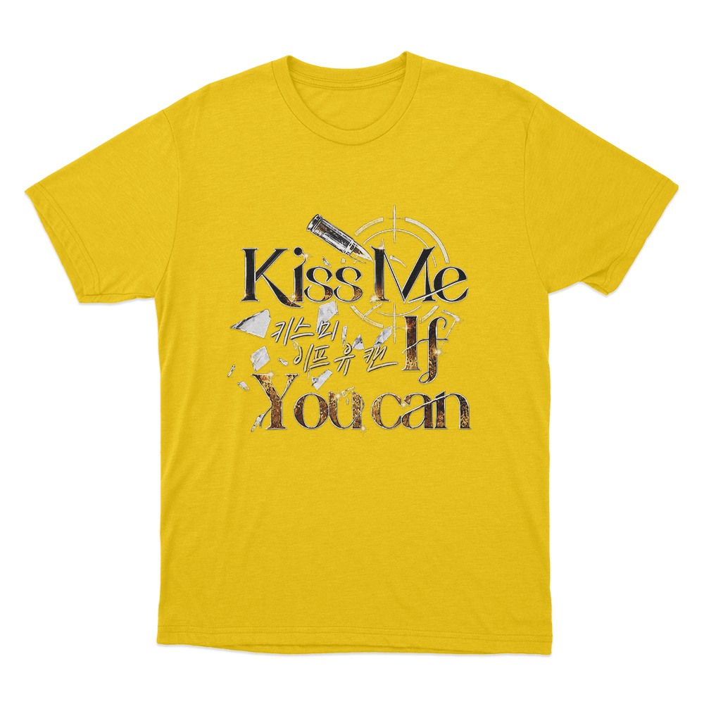 Kiss Me If You Can Golden Bullet Logo Unisex T Shirt Yellow Kiss Me If You Can Golden Bullet Logo Unisex T Shirt Yellow