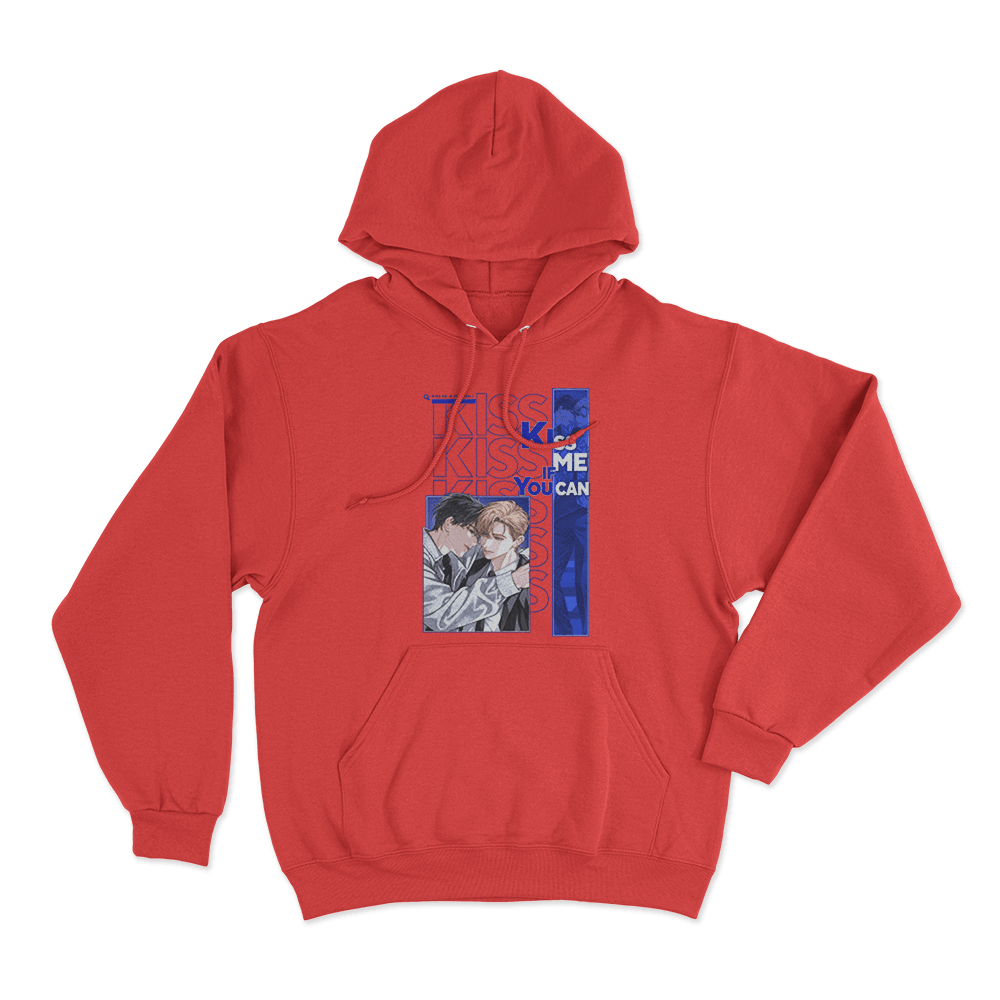 Kiss Me If You Can Intimate Couple Unisex Hoodie Red Kiss Me If You Can Intimate Couple Unisex Hoodie Red
