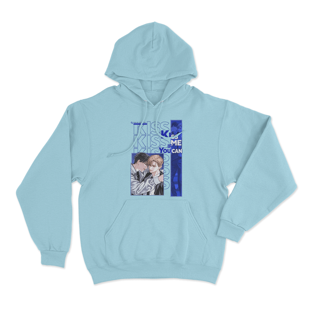 Kiss Me If You Can Intimate Couple Unisex Hoodie Sky Blue Kiss Me If You Can Intimate Couple Unisex Hoodie Sky Blue