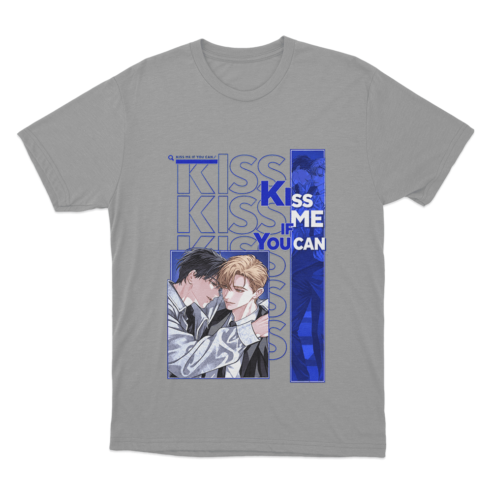 Kiss Me If You Can Intimate Couple Unisex T Shirt Grey Kiss Me If You Can Intimate Couple Unisex T Shirt Grey
