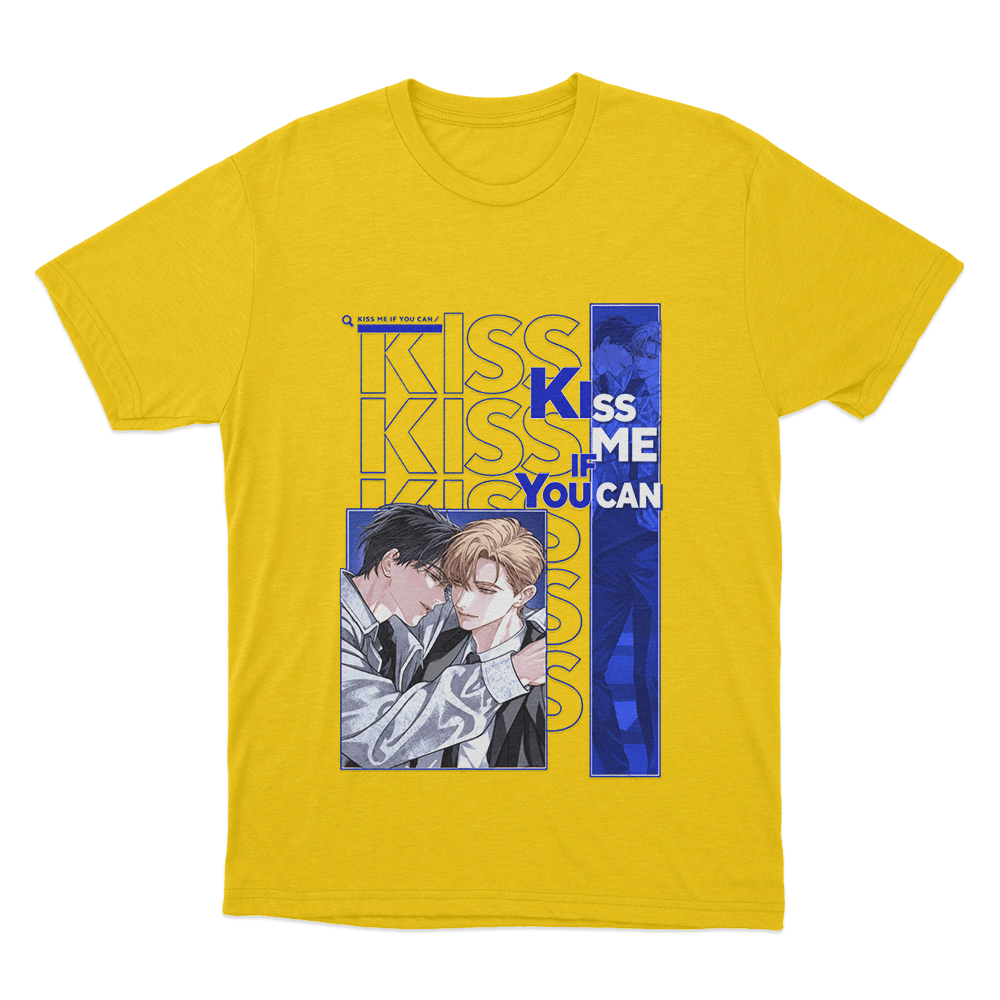 Kiss Me If You Can Intimate Couple Unisex T Shirt Yellow Kiss Me If You Can Intimate Couple Unisex T Shirt Yellow