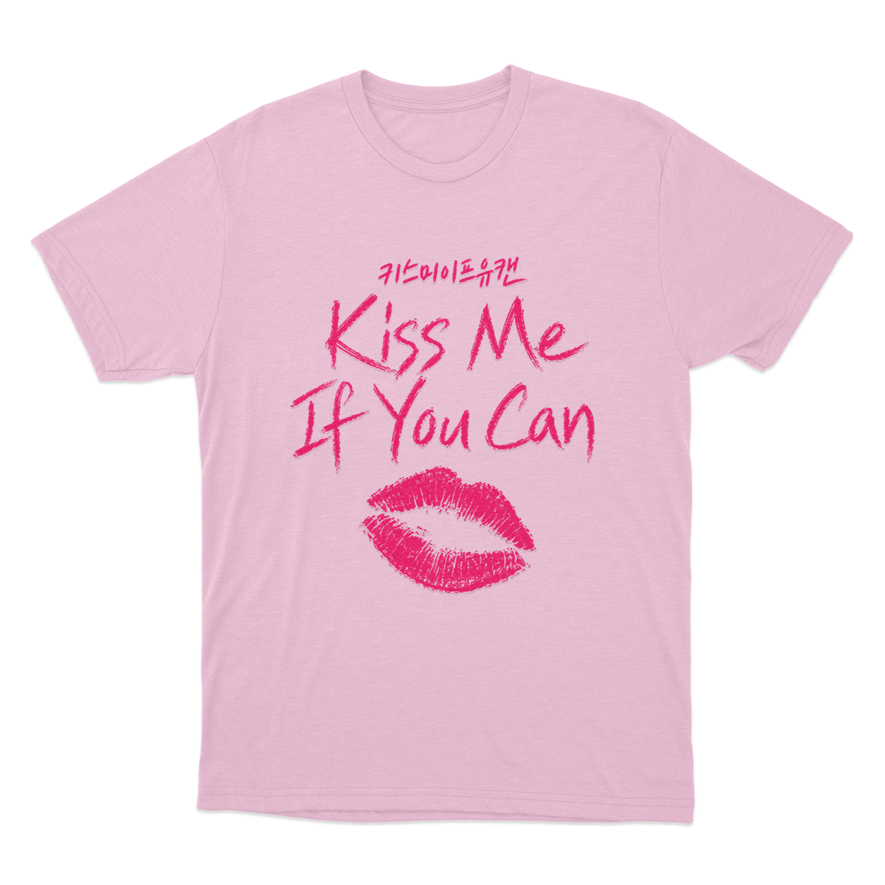 Kiss Me If You Can Lips Unisex T Shirt Pink Kiss Me If You Can Lips Unisex T Shirt Pink