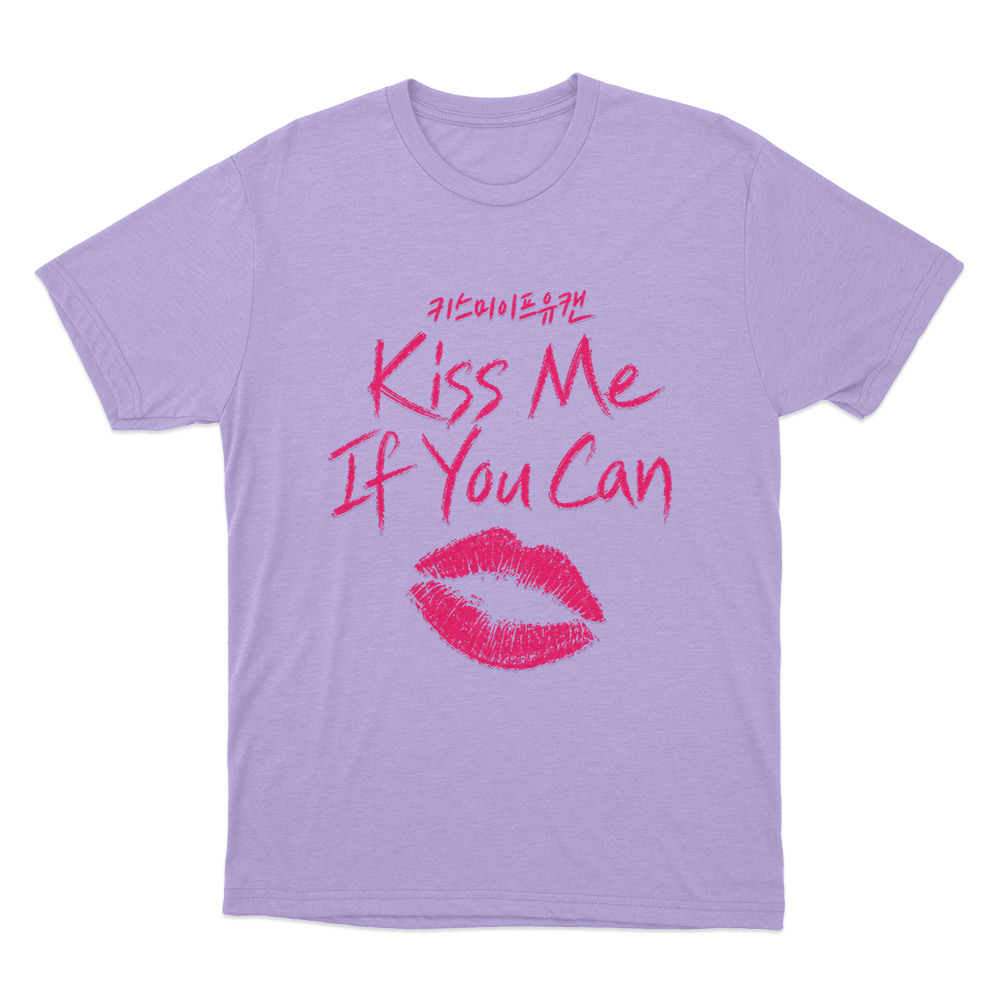 Kiss Me If You Can Lips Unisex T Shirt Purple Kiss Me If You Can Lips Unisex T Shirt Purple
