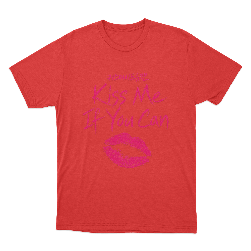 Kiss Me If You Can Lips Unisex T Shirt Red Kiss Me If You Can Lips Unisex T Shirt Red